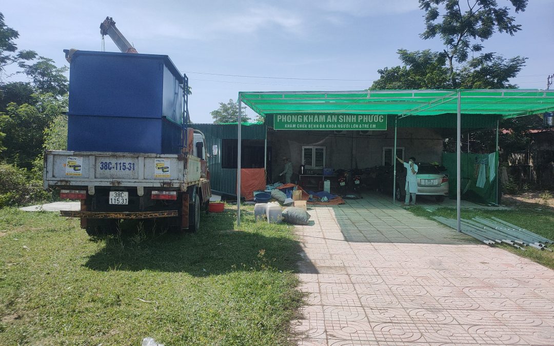 Hệ thống xử lý nước thải y tế tại Phòng khám đa khoa An Trường Sinh, thị trấn Xuân An, huyện Nghi Xuân, tỉnh Hà Tĩnh.