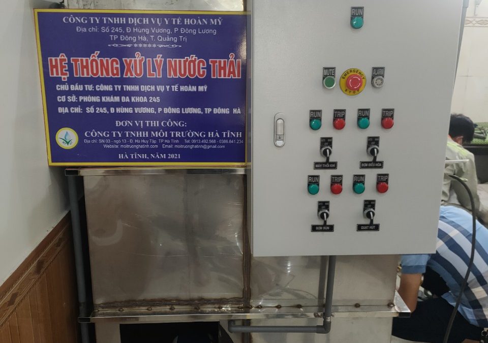 Hệ thống xử lý nước thải y tế tại Phòng khám đa khoa 245, phường Đông Lương, thành phố Đông Hà, tỉnh Quảng Trị