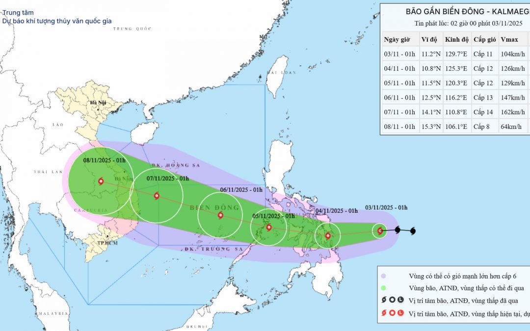 TIN BÃO GẦN BIỂN ĐÔNG (Cơn bão KALMAEGI)